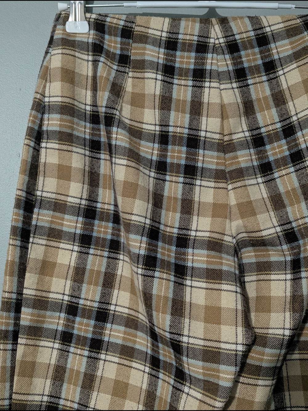 90s Grunge Vintage Junior Plaid High-Rise Straight Leg Pants Dark Academia - Picture 7 of 12